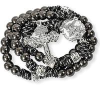 Nazareth Store Chapelet en paracorde Saint Michel collier chapelet robuste avec cordon résistant et crucifix catholique du Pardon