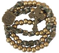 Nazareth Store Chapelet en paracorde Saint-Michel, collier chapelet robuste, cordon solide, crucifix du pardon catholique (Bronze)