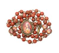 Nazareth Store Chapelet en perles de pierre de Notre-Dame des Douleurs de Collier en perles solides avec médaillon en époxy 7 Sept Douleurs