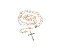 Nazareth Store Chapelet Perles Roses Médaille Terre Sainte Madone Crucifix Perles de Prière Cadeau Spirituel Hommes Femmes 50
