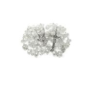 Nazareth Store Collier Chapelet Perles Cristallines Transparentes Médaille Terre Sainte Croix Jésus pour Communion 52