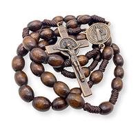 Nazareth Store corde chapelet catholique avec placage croisé bronze, grande, bronze, zinc, corde, pas de pierre précieuse