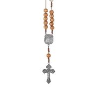 Nazareth Store St Michael One Decade Chapelet en Bois pour rétroviseur de Voiture, amulette Suspendue en Bois d'olivier pour Homme et Femme