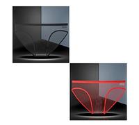 NAZARR Culottes et Slips Slip Femme Comfort Knickers 1-2 PCS Sexy Full Transparent Mesh's Mesh Underwear Ultra-Thin Thin Breathable Ice Silk Briefs sans Couture (Color : Black Red, Size : XL)