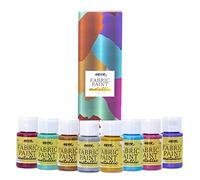 Nazca Colors Peinture Textile Métallisée Kit 8 Couleurs Métalliques x 30ml - Peintures pour Tissu et Vêtements Permanents Idéal pour Peindre T-shirts, Chaussures, Jeans, Sacs, Cuir, Sneakers