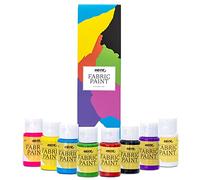 Nazca Colors Peinture Textile Permanent et lavable 8 x 30ml - Acryliques pour Tissus et Cuir Idéale pour Peindre Vêtements, T-Shirts, Baskets, Jeans, Chaussures - Excellent Pouvoir Couvrant