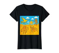 Nazca Lines Géoglyphes du Pérou Rétro T-Shirt Graphique avec Valeur, Femme, Noir, M