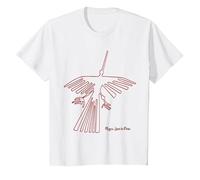 Nazca Lines The Condor T-Shirt Motif Glyph péruvien T-Shirt, Enfant, Blanc, 12 Ans