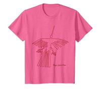 Nazca Lines The Condor T-Shirt Motif Glyph péruvien T-Shirt, Enfant, Rose Chiné, 8 Ans