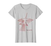 Nazca Lines The Condor T-Shirt Motif Glyph péruvien T-Shirt, Femme, Argent, M