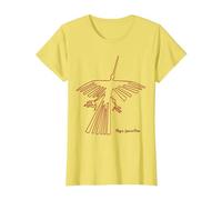 Nazca Lines The Condor T-Shirt Motif Glyph péruvien T-Shirt, Femme, Citron, M