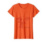 Nazca Lines The Condor T-Shirt Motif Glyph péruvien T-Shirt, Femme, Orange, XS