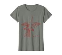 Nazca Lines The Condor T-Shirt Motif Glyph péruvien T-Shirt, Femme, Vert Kaki chiné, XS