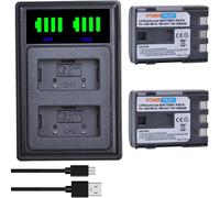 NB-2L NB-2LH 1400mAh Battery + NB 2L Charger with USB Port and Type C for Canon EOS 350D, EOS 400D G7 G9 S30 S40 ZR950 ZR960 HG10 HV4