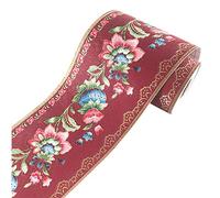 NB Bordure de papier peint autocollante en PVC pour cuisine, salle de bain, chambre à coucher, décoration murale, fleurs de lanterne, 10 cm x 5 m (rouge)