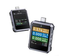 NB-C2 Testeur USB-C 240 W PD3.1 QC5.0 Voltmètre Ampèremètre avec écran TFT de 1,54" pour protocoles de charge rapide pour détection de puce e-marker, analyse ondulée, surveillance de la température et
