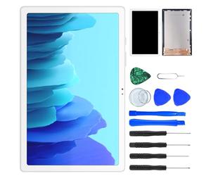 NB+ Écran tactile LCD de rechange pour Samsung Galaxy Tab A7 T500 T505 10,4" 2020 - Panneau avant en verre blanc avec outils