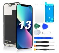 NB+ Écran tactile LCD Retina FHD pour iPhone 13 6,1" avec kit d'outils de réparation, ruban étanche, protecteur d'écran