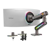 NB Ergonomic RGB Support Ecran PC Moniteur de 32 à 60 Pouces Ultra Large Incurvé, Bras de Moniteur de Jeu Charge Maximale de 20 kg, VESA 75/100 mm