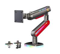 NB Ergonomic RGB Support Ecran PC Moniteur de 32 à 60 Pouces Ultra Large Incurvé, Bras de Moniteur de Jeu Charge Maximale de 20 kg, VESA 75/100 mm (Rouge)