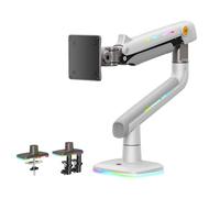 NB Ergonomic Support Ecran PC pour Ultrawide écrans Plats Incurvés Jusqu'à 60 Pouces, Lourd Bras pour Moniteur Charge Maximale 20 kg, VESA 75x75 & 100x100 mm (Blanc)