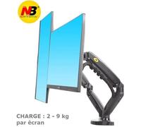 NB F160 - Support bureautique avec ressort à gaz pour deux écrans LCD 17″ - 27″
