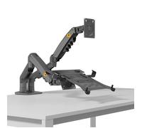NB H180FP - Support orientable robuste double pour ordinateur et écran 17-27 pouces, graphite