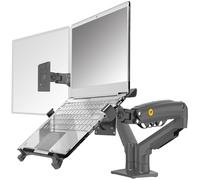 NB North Bayou Support de Moniteur à Deux Bras Prenant, pour 2 Moniteurs 17-27 Pouces ou 1 Moniteur +1 Ordinateur Portable 10-17'', Charge Maximale de 9kg, VESA 75/100mm F160-FP