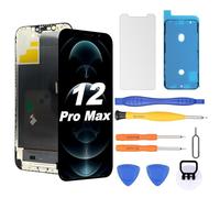 NB+ OLED Screen for iPhone 12 Pro Max Screen Replacement [Soft OLED, Not Hard LCD], 3D Touch Display Full HD Digitizer Assembly with Repair Tools Kit, Waterproof Adhesive, Screen Protector
