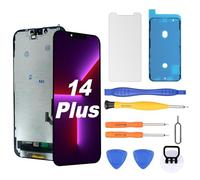 NB+ OLED Screen for iPhone 14 Plus Replacement Screen [Soft OLED, Not Hard LCD], 3D Touch Display Full HD Digitizer Assembly with Repair Tools Kit, Waterproof Adhesive, Screen Protector