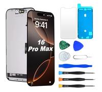 NB+ OLED Screen for iPhone 16 Pro Max Replacement Screen [Soft OLED, Not Hard LCD], 3D Touch Display Full HD Digitizer Assembly with Repair Tools Kit, Waterproof Adhesive, Screen Protector