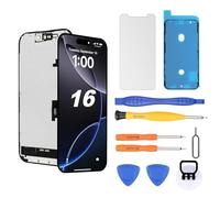 NB+ OLED Screen for iPhone 16 Replacement Screen [Soft OLED, Not Hard LCD], 3D Touch Display Full HD Digitizer Assembly with Repair Tools Kit, Waterproof Adhesive, Screen Protector