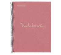 Miquelrius Cahier émotions A4 100% recyclé 80 feuilles 7 mm papier 80 g 4 trous couverture rose