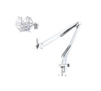 NB35 Support de microphone pivotant pour bras de table et support antichoc MS089SV argenté pour rail de microphone pliable
