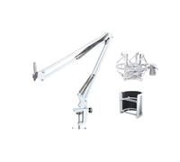 NB35 Support de microphone pivotant pour bras de table et support antichoc MS089SV argenté pour rail de microphone pliable