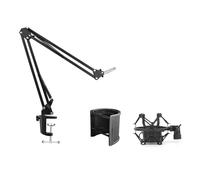 NB35 Support de microphone pivotant pour bras de table et support antichoc MS089SV argenté pour rail de microphone pliable