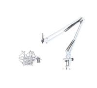 NB35 Support de microphone pivotant pour bras de table et support antichoc MS089SV argenté pour rail de microphone pliable