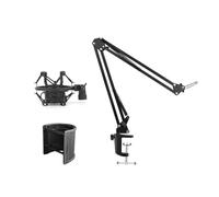 NB35 Support de microphone pivotant pour bras de table et support antichoc MS089SV argenté pour rail de microphone pliable