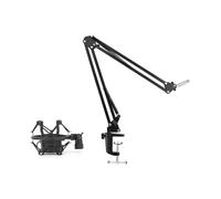 NB35 Support de microphone pivotant pour bras de table et support antichoc MS089SV argenté pour rail de microphone pliable