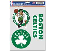 NBA Boston Celtics Lot de 3 autocollants multi-usage pour fan Couleurs de l'équipe Taille unique