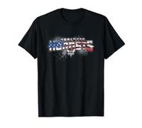 NBA Charlotte Hornets Peinture en aérosol Motif Drapeau américain Effet Vieilli T-Shirt