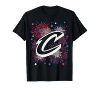 NBA Cleveland Cavaliers 4th of July Team Logo and Fireworks T-Shirt