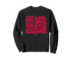 NBA Juste Une Fille Qui Aime Houston, Logo Vague Rouge Sweatshirt