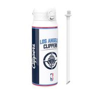 NBA Los Angeles Clippers Gourde Thermique Avec Paille Amovible, 750ml/24oz, Bouteille Étanche À Isolation Sous Vide, Facile À Ouvrir, Verrou Sécurisé, Passe Au Lave-Vaisselle, Couvercle Rabattable