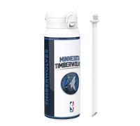 NBA Minnesota Timberwolves Gourde Thermique Avec Paille Amovible, 750ml/24oz, Bouteille Étanche À Isolation Sous Vide, Facile À Ouvrir, Verrou Sécurisé, Passe Au Lave-Vaisselle, Couvercle Rabattable