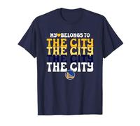 NBA My Heart Belongs to The City Warriors Logo Stack T-Shirt