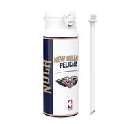 NBA New Orleans Pelicans Gourde Thermique Avec Paille Amovible, 750ml/24oz, Bouteille Étanche À Isolation Sous Vide, Facile À Ouvrir, Verrou Sécurisé, Passe Au Lave-Vaisselle, Couvercle Rabattable