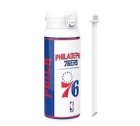 Ion8 NBA Philadelphia 76ers Gourde Thermique Avec Paille Amovible, 750ml/24oz, Bouteille Étanche À Isolation Sous Vide, Facile À Ouvrir, Verrou Sécurisé, Passe Au Lave-Vaisselle, Couvercle Rabattable