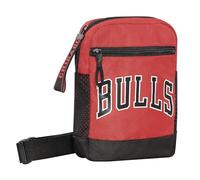 NBA - Sac à bandoulière officiel NBA, sac à dos réglable avec compartiments multiples et fermetures à glissière, idéal pour l'école et les loisirs, 19 x 24 x 7 cm, rouge, Medio