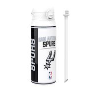 NBA San Antonio Spurs Gourde Thermique Avec Paille Amovible, 750ml/24oz, Bouteille Étanche À Isolation Sous Vide, Facile À Ouvrir, Verrou Sécurisé, Passe Au Lave-Vaisselle, Couvercle Rabattable